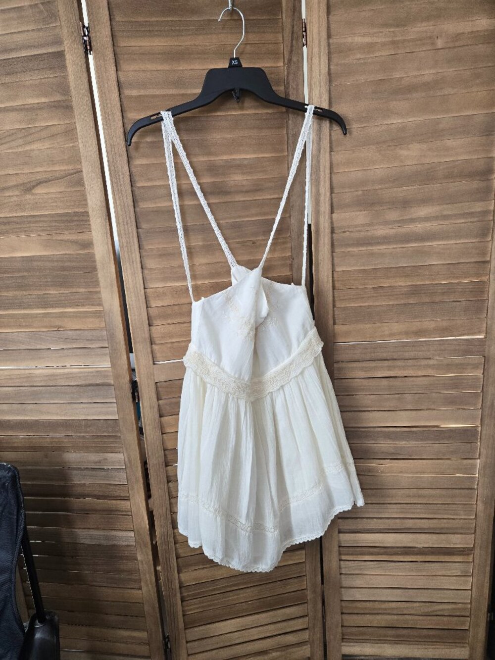 Zara cute backless short cream true to size mini dress, Medium